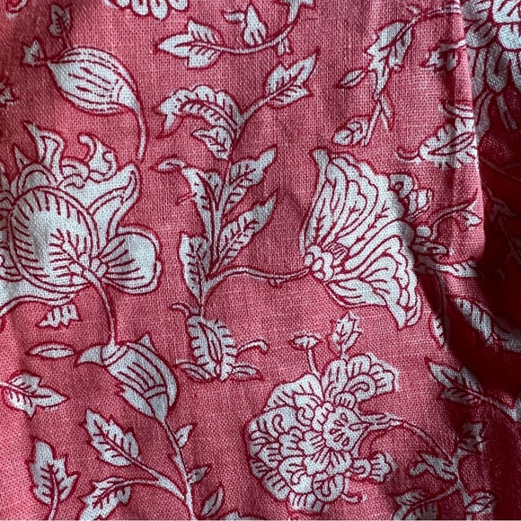 J Crew Pink Floral Linen Blend High Waisted Shorts, Size 4 w/ Front Pockets - Picture 6 of 10